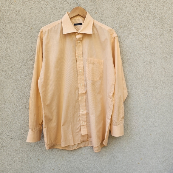 Burberry London Shirt Men’s 16 1/2 R Extra Large Tangerine Imported Cotton USA - Picture 3 of 12